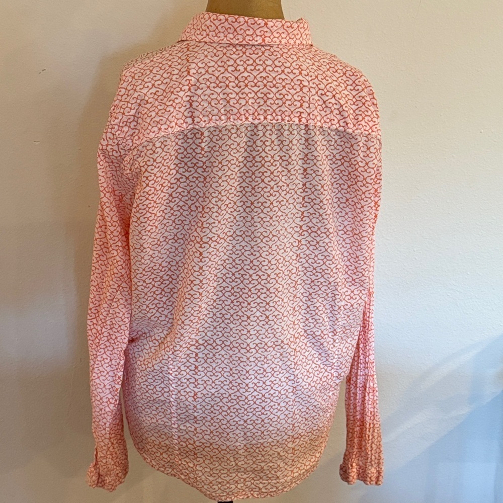 Roberta Roller Rabbit L Orange White Striped Shirt mannequin is sz 6 reference - Picture 4 of 7